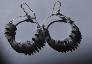Boucles d'oreilles Creoles quartz tourmaline noire