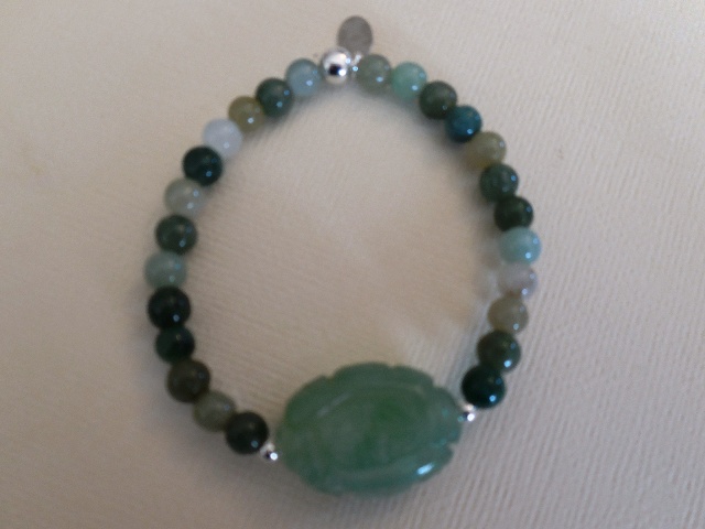 Bracelet jade naturel palet ethnic