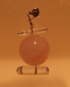 Pendentif quartz rose cristal de roche