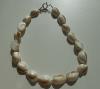 Collier coquillage blanc/beige cailloux argent 925
