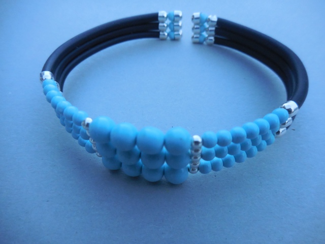 bracelet howlite turquoise 3 rangs