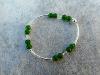 Bracelet jade de chine cristal tubes argent 925
