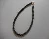 Collier obsidienne gold 8 mm