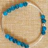 Bracelet Apatite bleue Barrettes argent 925