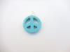 Pendentif howlite peace and love bleue