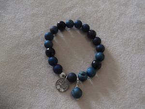 Bracelet agate bleue blue stone sand