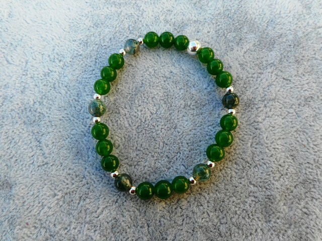 Bracelet jade de chine Agate Mousse