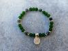 Bracelet jade de chine Agate mousse fleur de vie