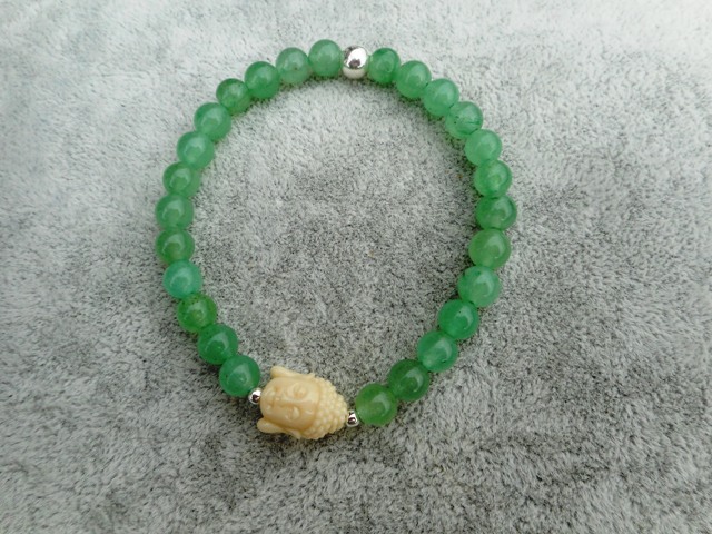 Bracelet aventurine verte bouddha