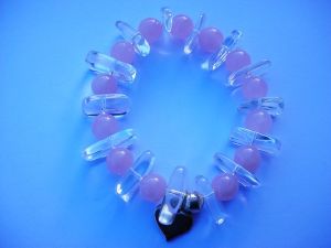 Bracelet quartz rose cristal de roche 