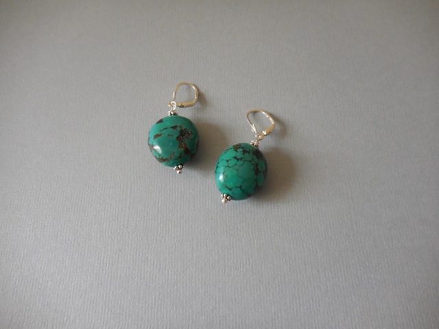 Boucles cailloux Turquoise